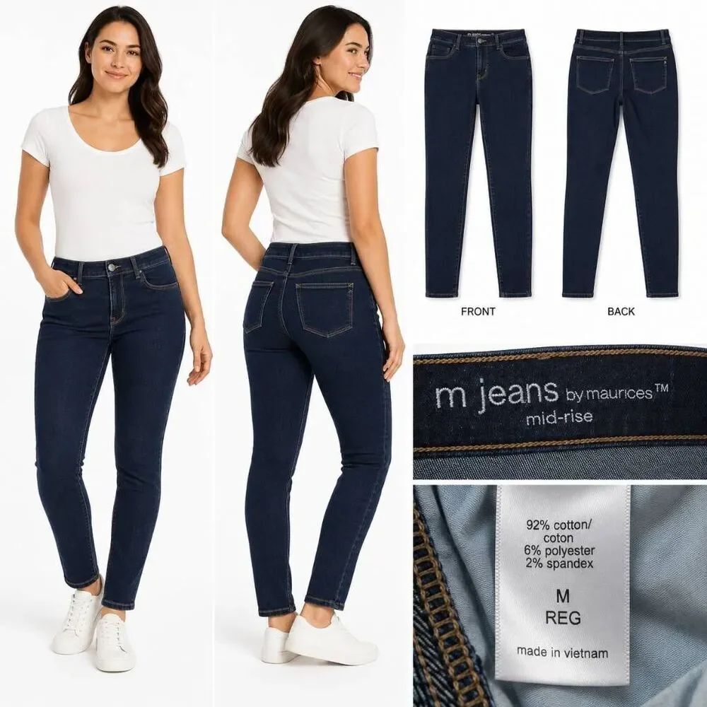 M Jeans Maurices Medium Mid Rise Skinny Dark Wash